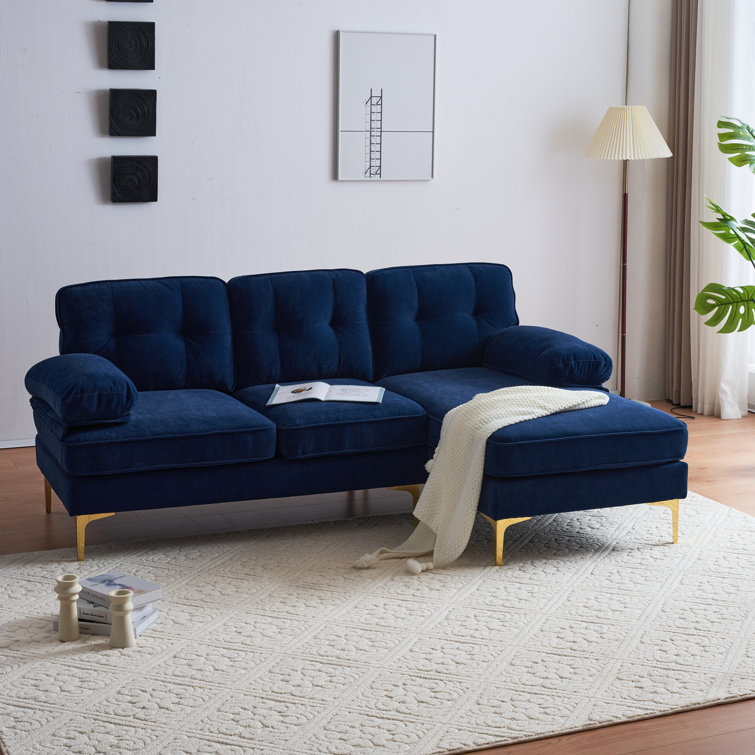 Wayfair blue shop velvet sectional